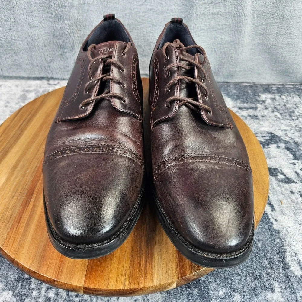 Cole Haan Jefferson Grand 2.0 Oxford Shoes Mens 10.5 M Brown Leather Cap Toe